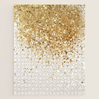 Sparkling Gold Glitter Glam #2 (Faux Glitter) #shiny #decor #art #society6 Jigsaw Puzzle Gallery Image 1
