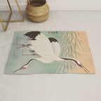 Two cranes in the lake - Japanese vintage woodblock print Rug Gallery Image 1