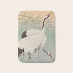 Two cranes in the lake - Japanese vintage woodblock print Bath Mat Gallery Image 1