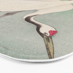 Two cranes in the lake - Japanese vintage woodblock print Bath Mat Gallery Image 3