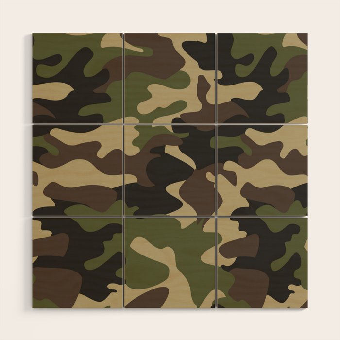Military camouflage Wood Wall Art Gallery Image 1