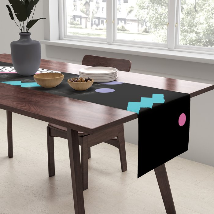 Memphis pattern 45 - 80s / 90s Retro Table Runner Gallery Image 2