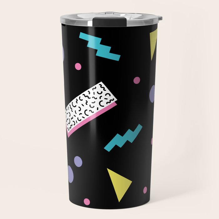 Memphis pattern 45 - 80s / 90s Retro Travel Mug Gallery Image 1
