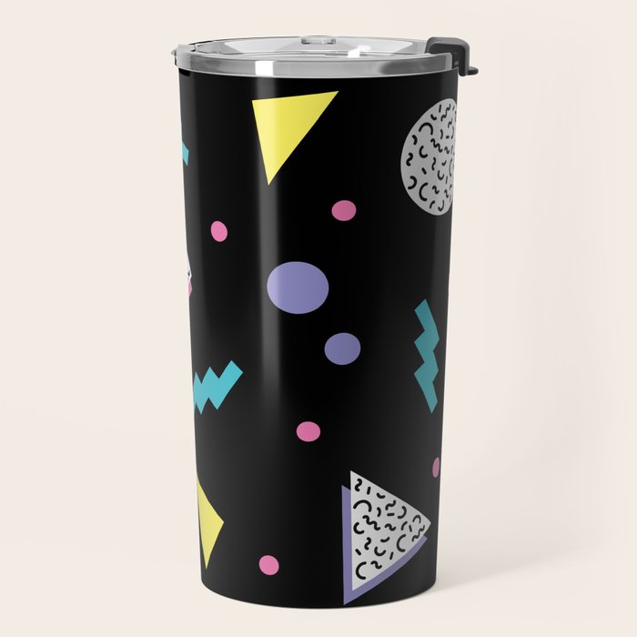 Memphis pattern 45 - 80s / 90s Retro Travel Mug Gallery Image 2