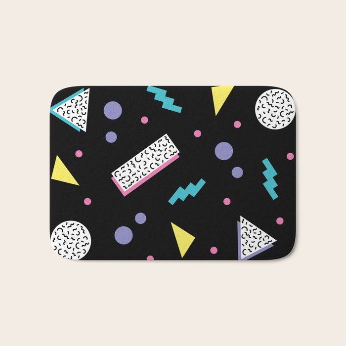 Memphis pattern 45 - 80s / 90s Retro Bath Mat Gallery Image 1