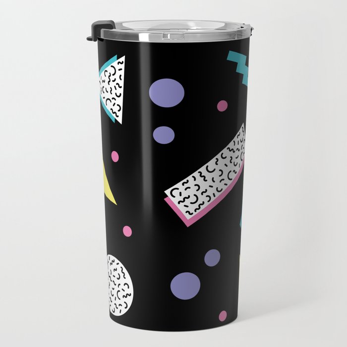 Memphis pattern 45 - 80s / 90s Retro Travel Mug Gallery Image 3