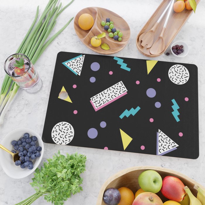 Memphis pattern 45 - 80s / 90s Retro Cutting Board Gallery Image 2