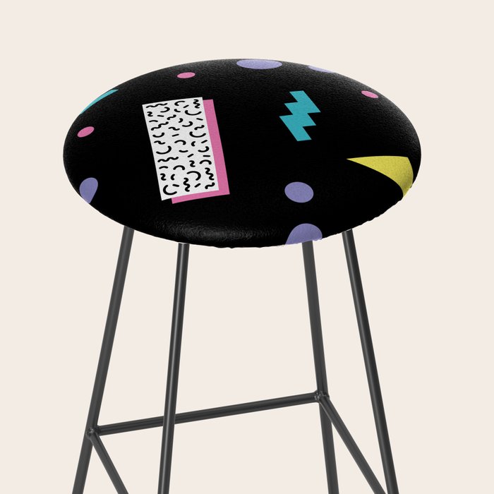 Memphis pattern 45 - 80s / 90s Retro Stool Gallery Image 2