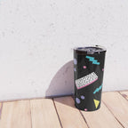 Memphis pattern 45 - 80s / 90s Retro Travel Mug Gallery Image 4