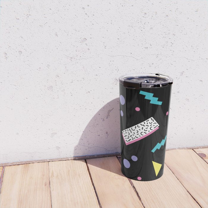 Memphis pattern 45 - 80s / 90s Retro Travel Mug Gallery Image 4