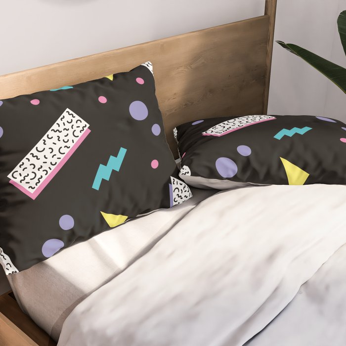 Memphis pattern 45 - 80s / 90s Retro Pillow Sham Gallery Image 2