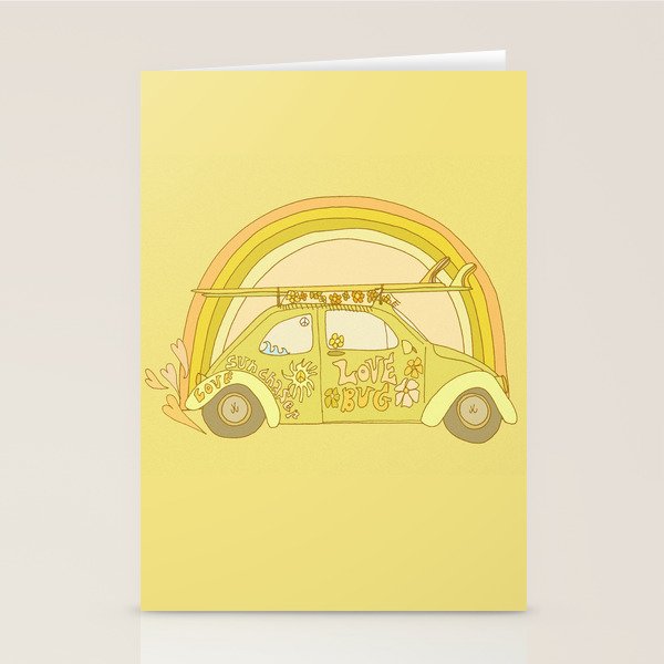 love bug valentine // retro surf art by surfy birdy Stationery Card Gallery Image 2