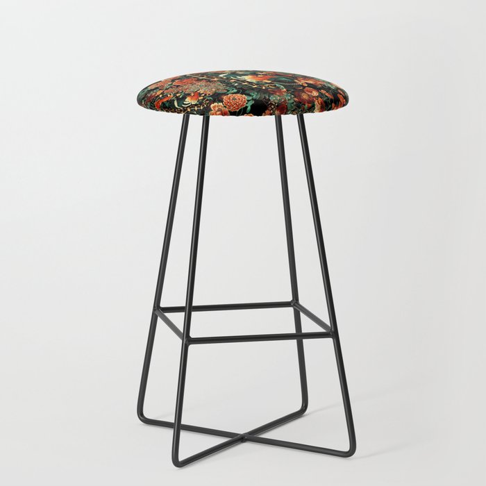 Birds and Snake Floral Pattern Stool Gallery Image 1