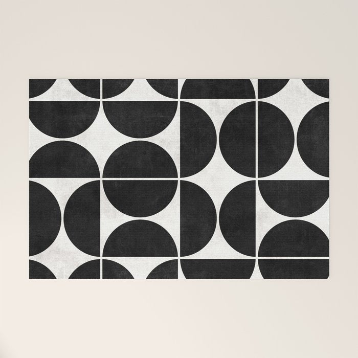 Mid-Century Modern Pattern No.3 - Black and White Welcome Mat Gallery Image 1