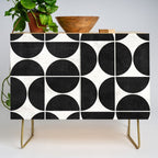 Mid-Century Modern Pattern No.3 - Black and White Credenza Gallery Image 1