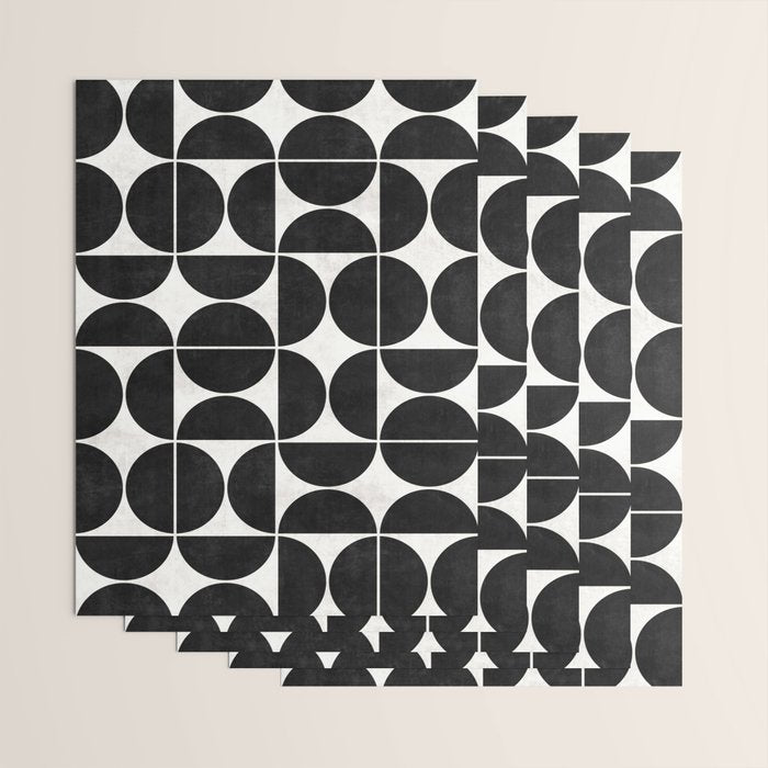Mid-Century Modern Pattern No.3 - Black and White Wrapping Paper Gallery Image 3