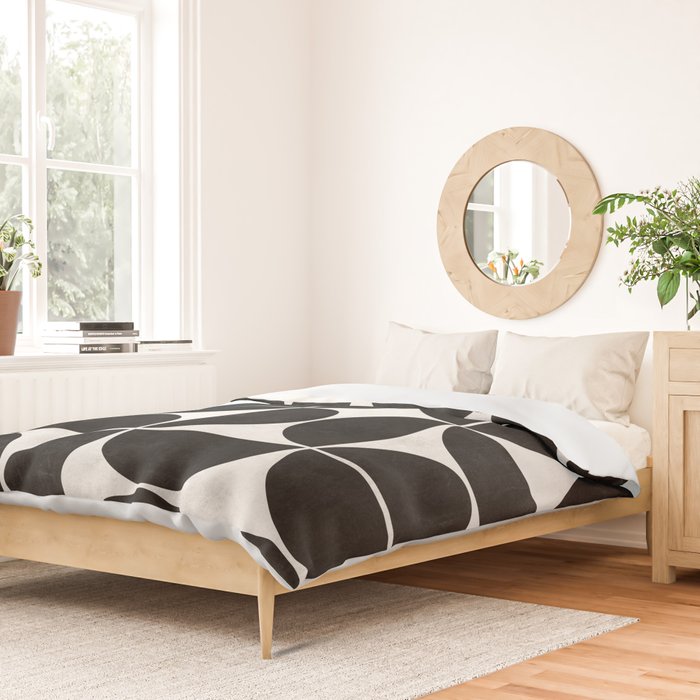 Mid-Century Modern Pattern No.3 - Black and White Duvet Cover Gallery Image 2