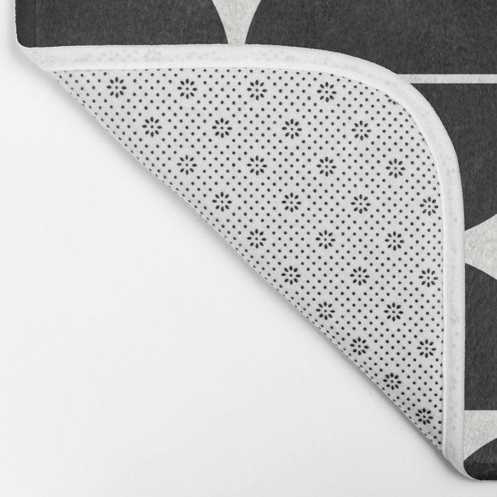 Mid-Century Modern Pattern No.3 - Black and White Bath Mat Gallery Image 2