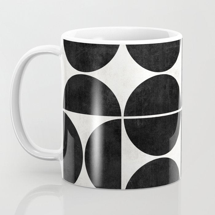 Mid-Century Modern Pattern No.3 - Black and White Coffee Mug Gallery Image 3