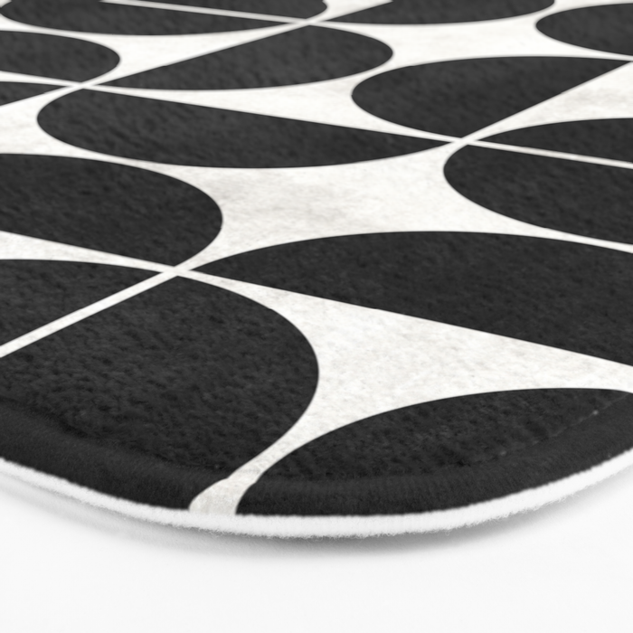 Mid-Century Modern Pattern No.3 - Black and White Bath Mat Gallery Image 3