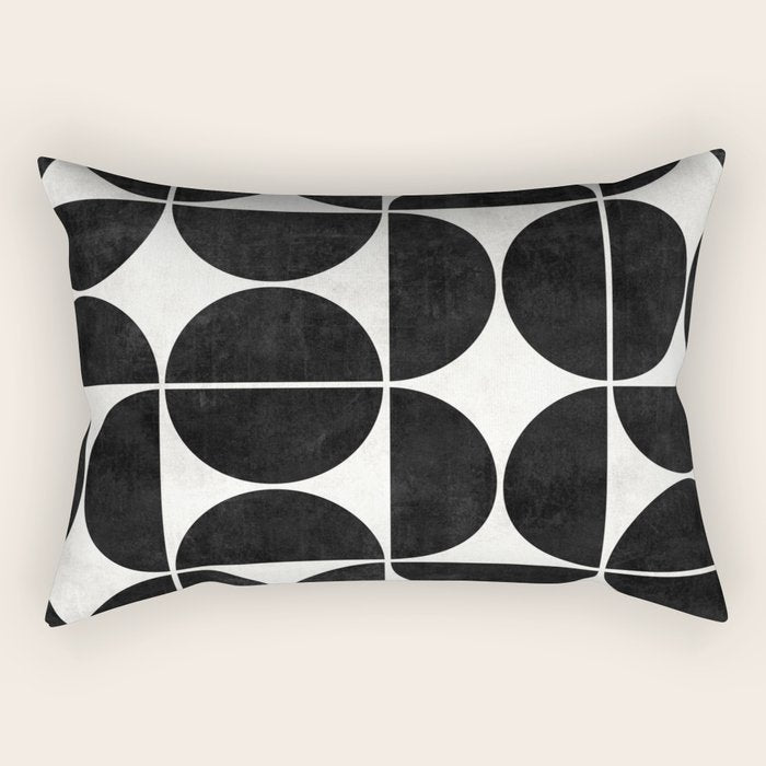 Mid-Century Modern Pattern No.3 - Black and White Rectangular Pillow Gallery Image 1