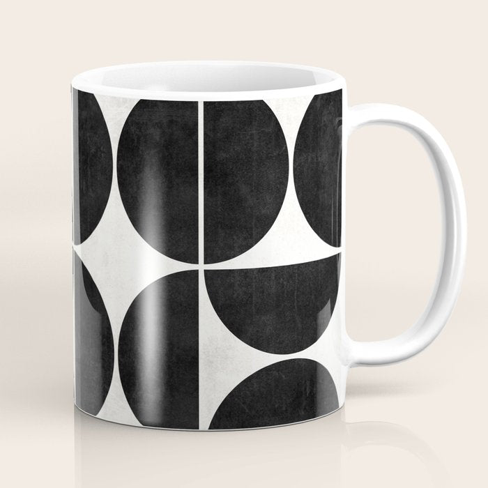 Mid-Century Modern Pattern No.3 - Black and White Coffee Mug Gallery Image 1