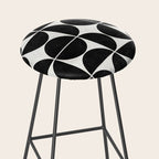 Mid-Century Modern Pattern No.3 - Black and White Stool Gallery Image 2