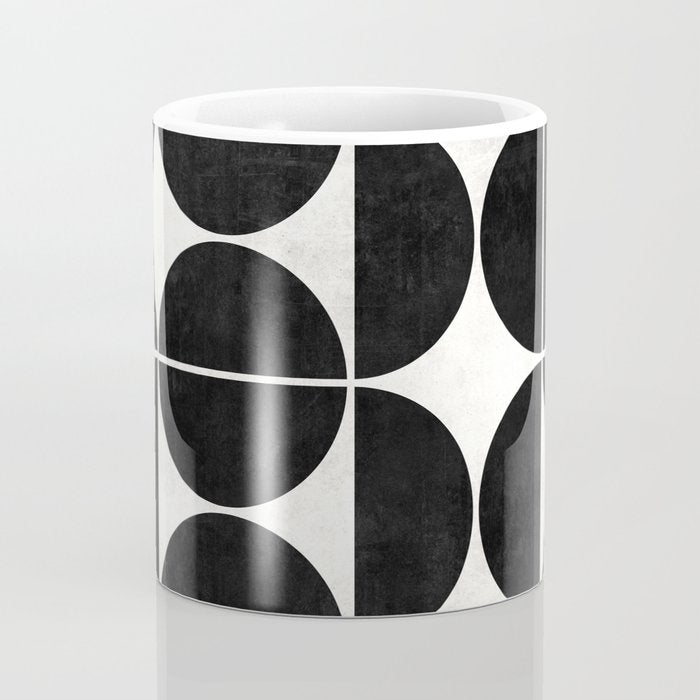 Mid-Century Modern Pattern No.3 - Black and White Coffee Mug Gallery Image 4