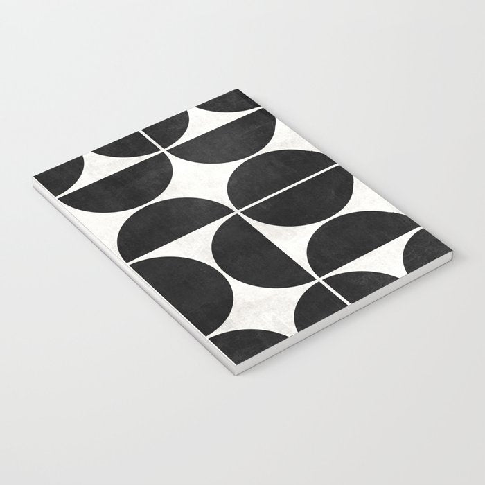 Mid-Century Modern Pattern No.3 - Black and White Notebook Gallery Image 3