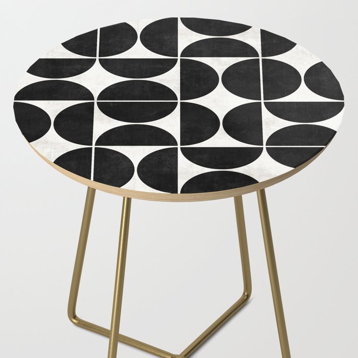 Mid-Century Modern Pattern No.3 - Black and White Side Table Gallery Image 2