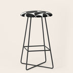 Mid-Century Modern Pattern No.3 - Black and White Stool Gallery Image 1