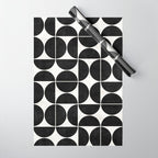 Mid-Century Modern Pattern No.3 - Black and White Wrapping Paper Gallery Image 1