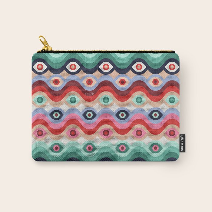 Psychedelic Eye Melt - Mint & Pink Carry All Pouch Gallery Image 1