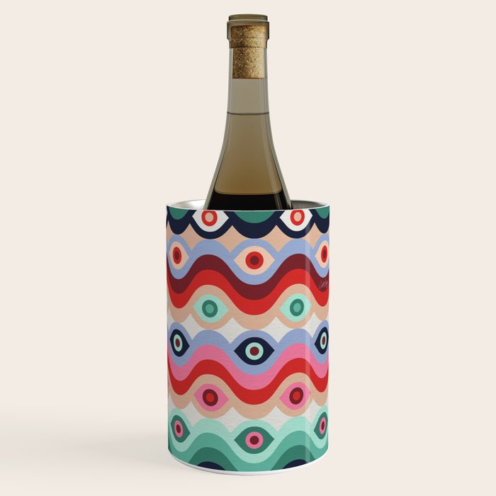 Psychedelic Eye Melt - Mint & Pink Wine Chiller Gallery Image 3