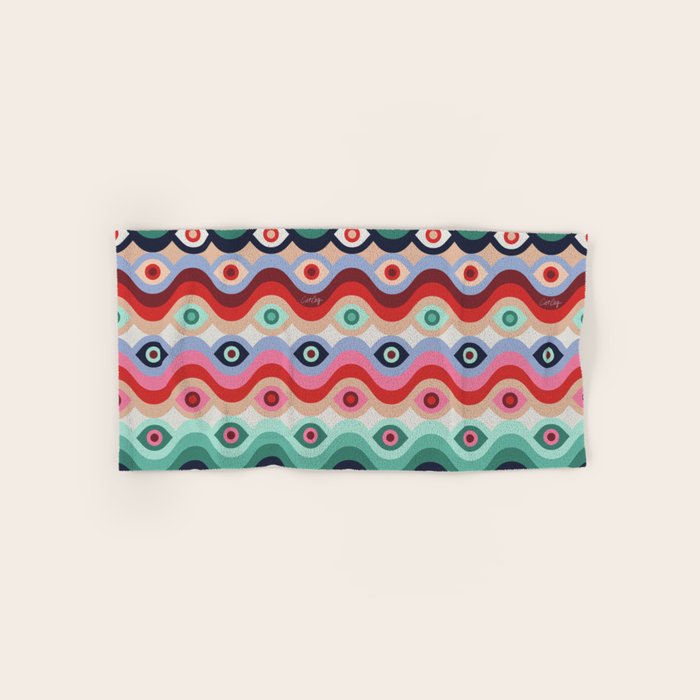 Psychedelic Eye Melt - Mint & Pink Bath Towel Gallery Image 1