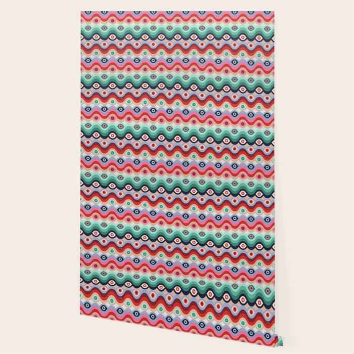 Psychedelic Eye Melt - Mint & Pink Wallpaper Gallery Image 2