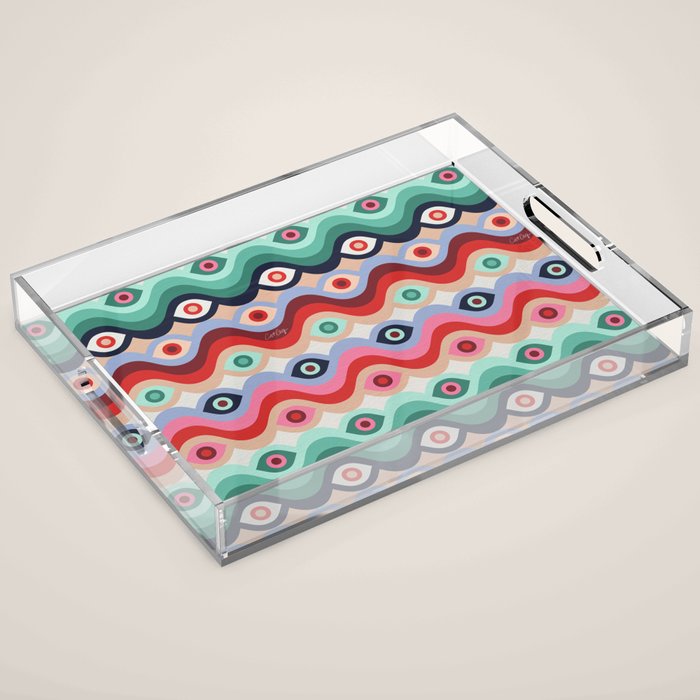 Psychedelic Eye Melt - Mint & Pink Acrylic Tray Gallery Image 1