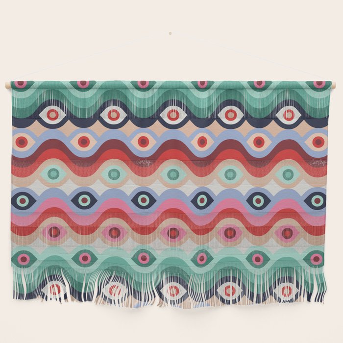 Psychedelic Eye Melt - Mint & Pink Wall Hanging Gallery Image 1
