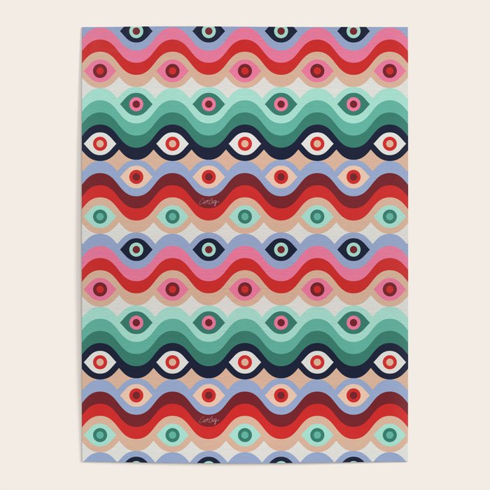 Psychedelic Eye Melt - Mint & Pink Poster Gallery Image 4