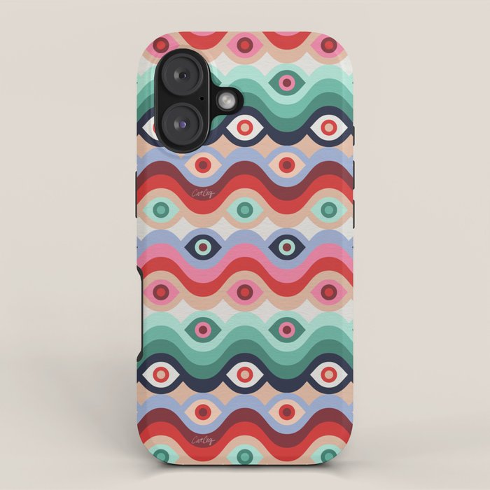 Psychedelic Eye Melt - Mint & Pink iPhone Case Gallery Image 1