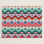 Psychedelic Eye Melt - Mint & Pink Jigsaw Puzzle Gallery Image 1