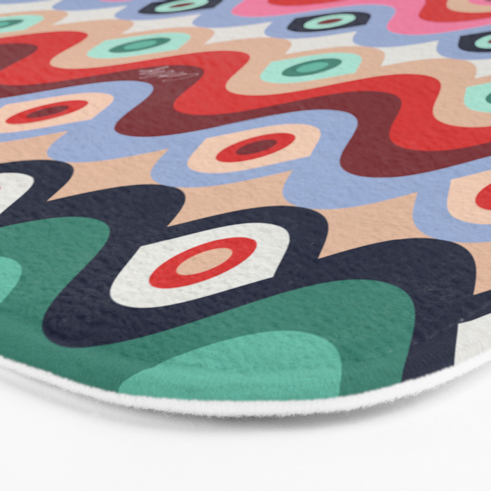 Psychedelic Eye Melt - Mint & Pink Bath Mat Gallery Image 3