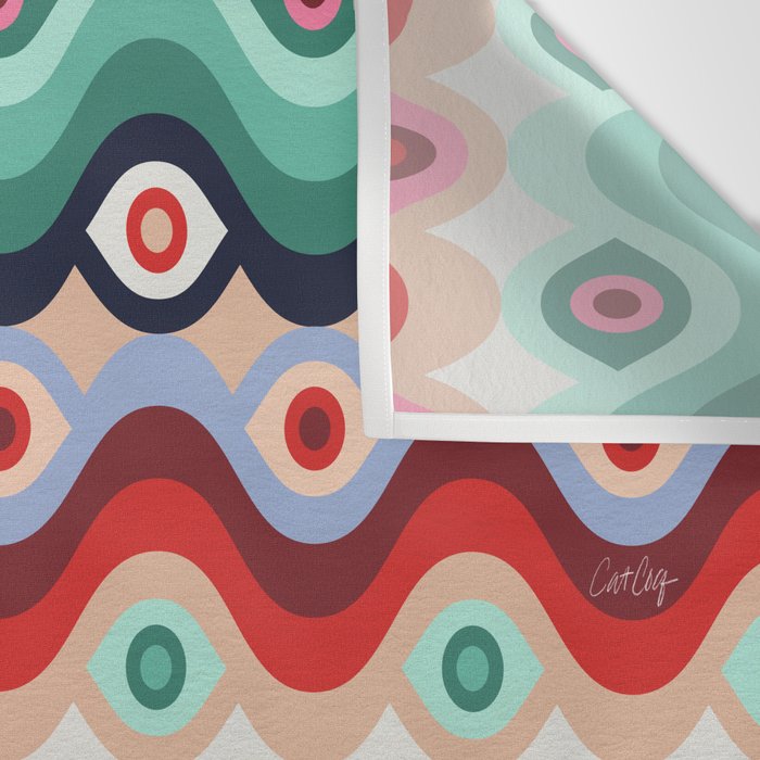 Psychedelic Eye Melt - Mint & Pink Wall Tapestry Gallery Image 3