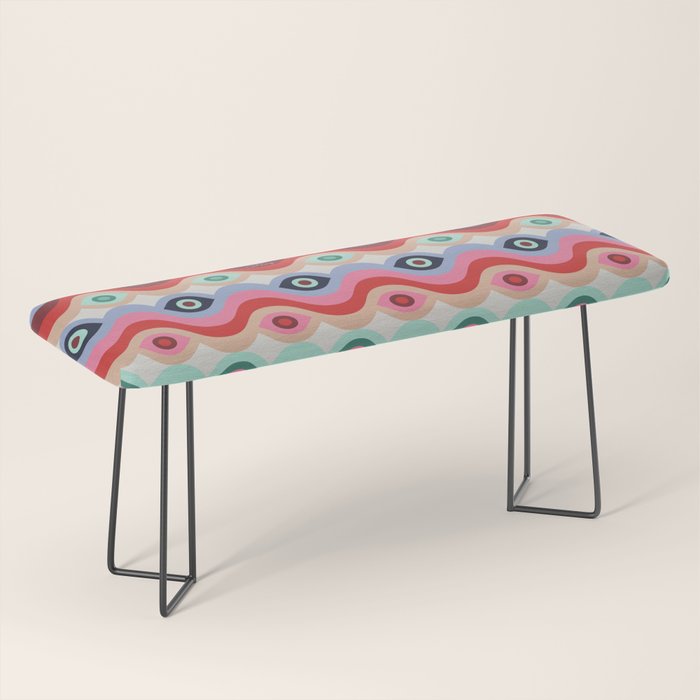 Psychedelic Eye Melt - Mint & Pink Bench Gallery Image 1