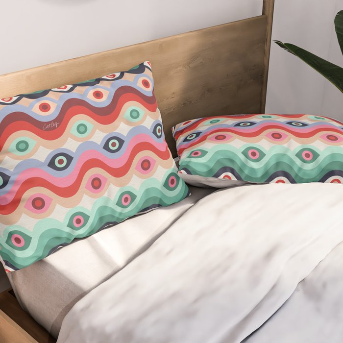 Psychedelic Eye Melt - Mint & Pink Pillow Sham Gallery Image 2
