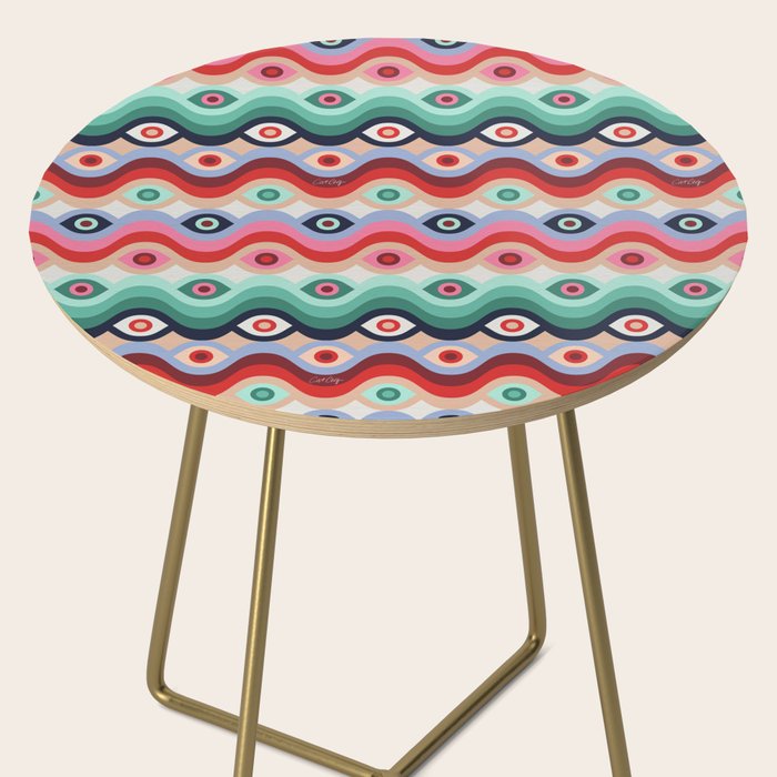 Psychedelic Eye Melt - Mint & Pink Side Table Gallery Image 2