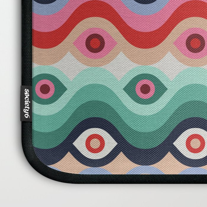 Psychedelic Eye Melt - Mint & Pink Laptop Sleeve Gallery Image 3
