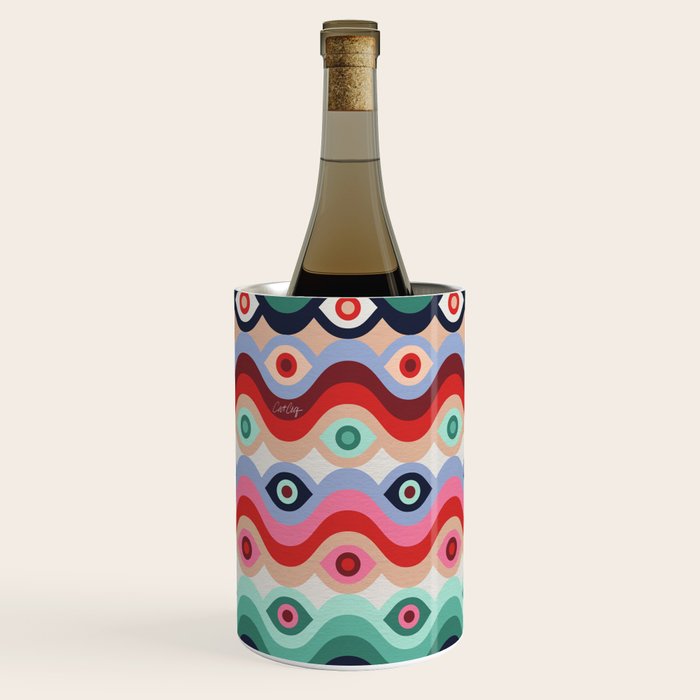 Psychedelic Eye Melt - Mint & Pink Wine Chiller Gallery Image 1