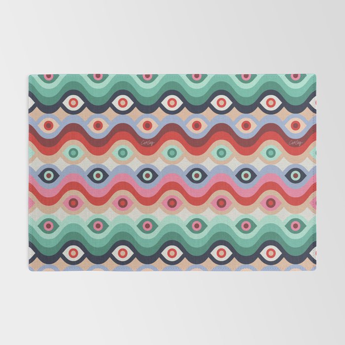 Psychedelic Eye Melt - Mint & Pink Rug Gallery Image 2
