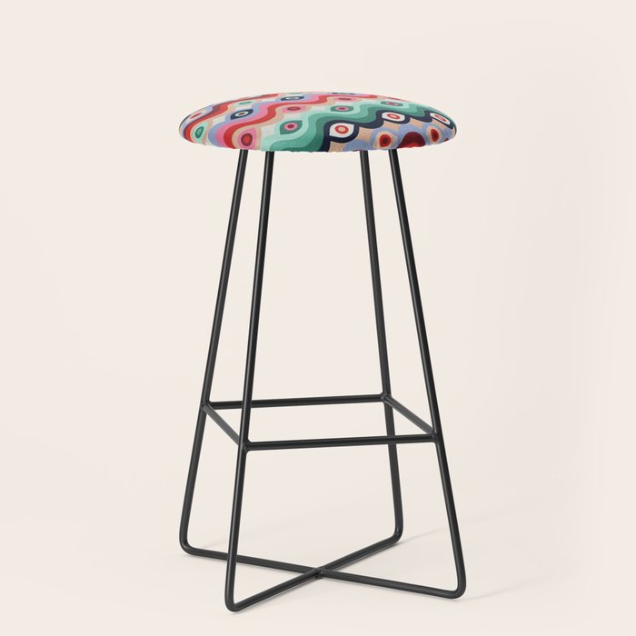 Psychedelic Eye Melt - Mint & Pink Stool Gallery Image 1